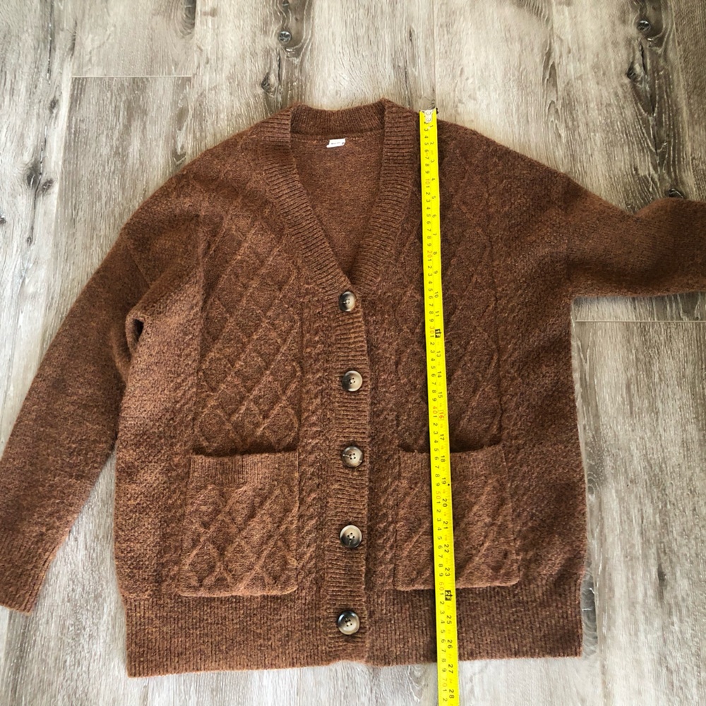 Twik Par Simons Warm Brown Knit Cardigan - Picture 8 of 9